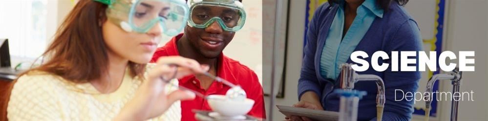 Students doing science experiment title of page Science Department